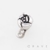 3D ROSE FLOWER DERMAL SET 316L SURGICAL STEEL